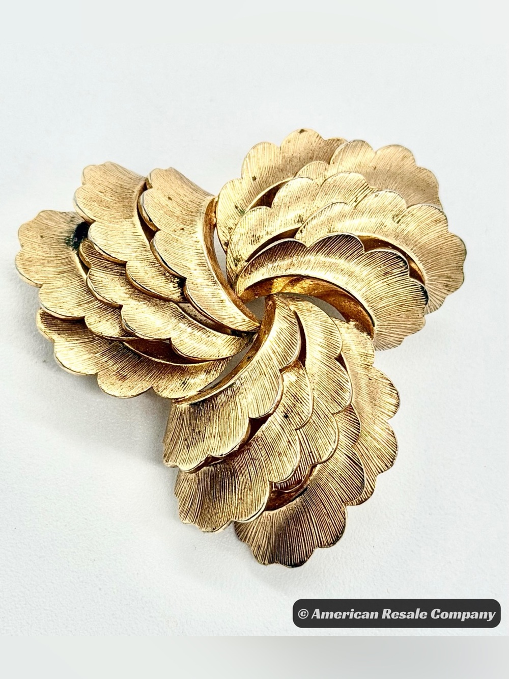 Vintage Christian Dior GROSSE Gold Plated Swirl Brooch, 1958